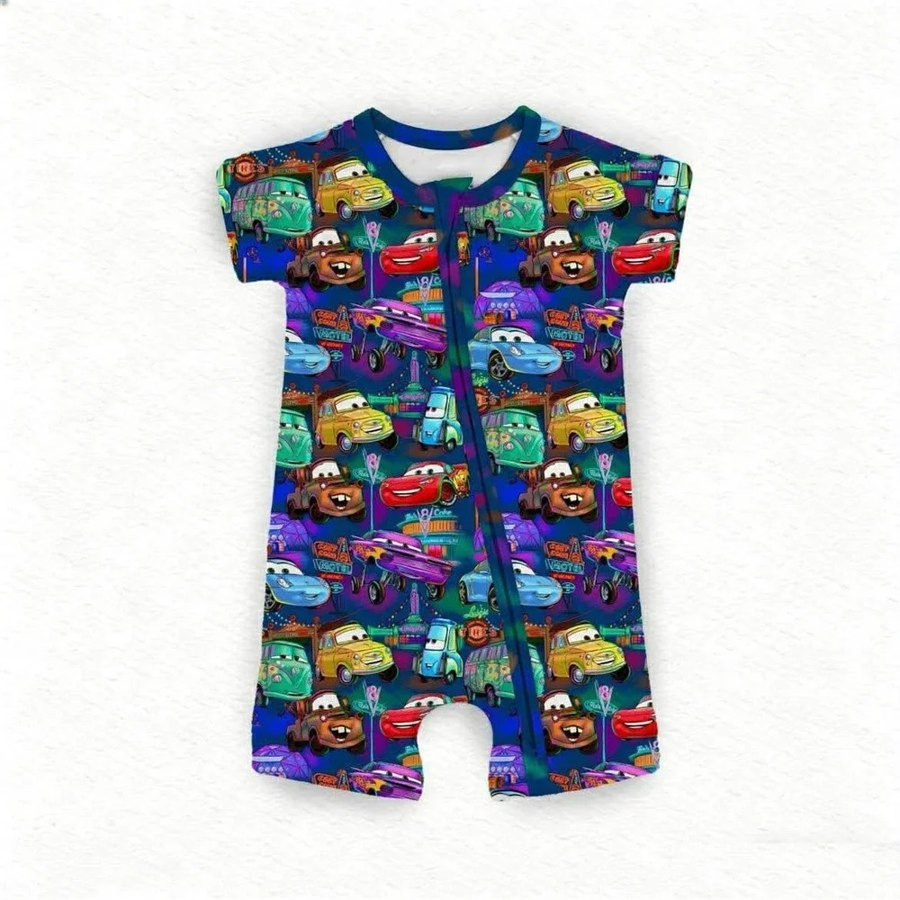 Serial Bamboo Neon Cars 3/6M Shortie NWT